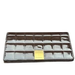 Chanel Brown Chocolate Bar Quilted Wallet